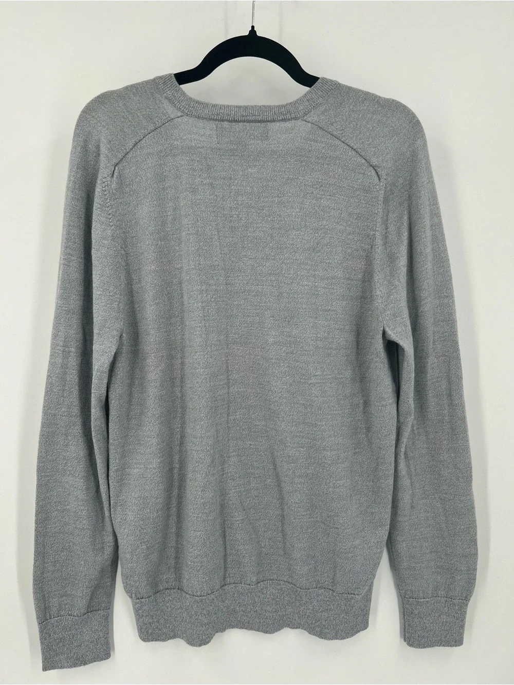 Banana Republic Italian Merino Wool V-Neck Sweater Gray L